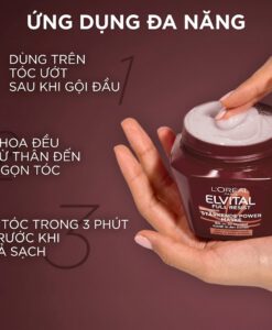 Kem ủ tóc Loreal Paris Elvital Full Resist tăng cường cho tóc yếu, giảm gãy rụng, 300ml