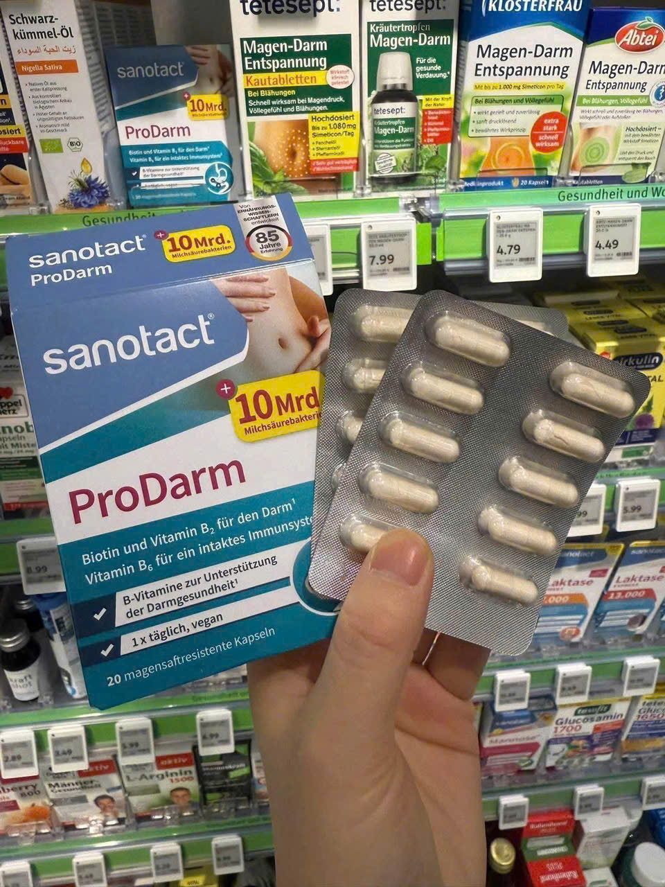 Men vi sinh Sanotact ProDarm Kapseln hỗ trợ đường ruột, 20 viên Men vi sinh Sanotact ProDarm Kapseln hỗ trợ đường ruột, 20 viên