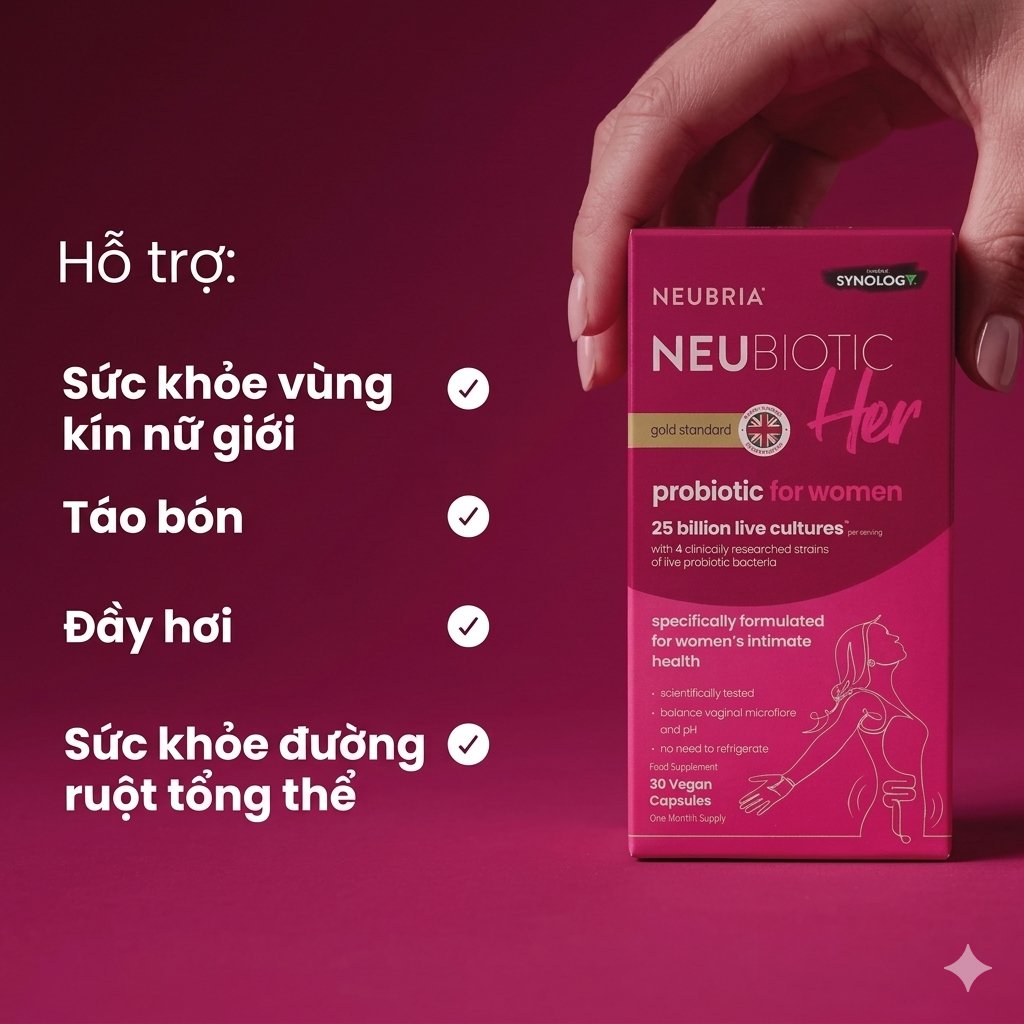 Men vi sinh NEUBRIA NeuBiotic Her bổ sung lợi khuẩn cho phụ nữ, 30 viên Men vi sinh NEUBRIA NeuBiotic Her bổ sung lợi khuẩn cho phụ nữ, 30 viên