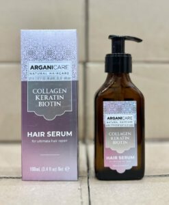 Tinh chất dưỡng tóc ARGANICARE Collagen, Keratine & Biotine Hair Serum phục hồi tóc hư tổn, 100ml