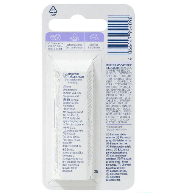 Son dưỡng Balea Lippenpflege Coconut & Berry, 4,8 g Son dưỡng Balea Lippenpflege Coconut & Berry, 4,8 g
