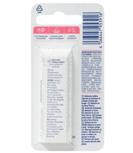Son dưỡng Balea Lippenpflege Very Cherry, 4,8 g Son dưỡng Balea Lippenpflege Very Cherry, 4,8 g