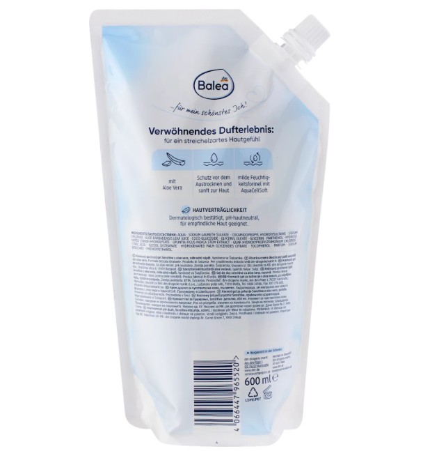 Sữa tắm Balea Sensitive Cremedusche cho da nhạy cảm, 600 ml Sữa tắm Balea Sensitive Cremedusche cho da nhạy cảm, 600 ml