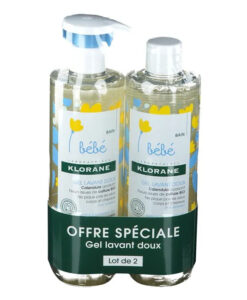 Sữa tắm gội KLORANE Bébé Gel Lavant Doux cho trẻ sơ sinh và trẻ em, 2x500ml