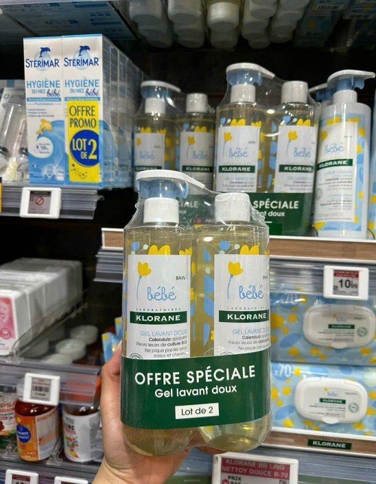 Sữa tắm gội KLORANE Bébé Gel Lavant Doux cho trẻ sơ sinh và trẻ em, 2x500ml Sữa tắm gội KLORANE Bébé Gel Lavant Doux cho trẻ sơ sinh và trẻ em, 2x500ml