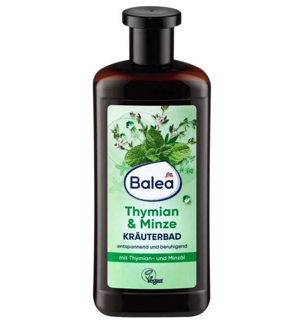 Sữa tắm thảo dược Balea Thymian & Minze tinh dầu cỏ xạ hương và bạc hà, 500ml Sữa tắm thảo dược Balea Thymian & Minze tinh dầu cỏ xạ hương và bạc hà, 500ml