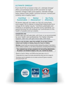 Viên dầu cá Nordic Naturals Ultimate Omega 1280mg bổ sung omega-3 cho người lớn, 60 viên