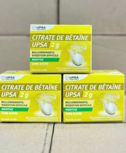 Viên sủi UPSA Citrate de Betaine 2g Menthe vị bạc hà, giảm đầy hơi, khó tiêu, 20 viên