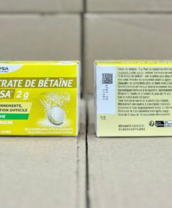 Viên sủi UPSA Citrate de Betaine 2g Menthe vị bạc hà, giảm đầy hơi, khó tiêu, 20 viên