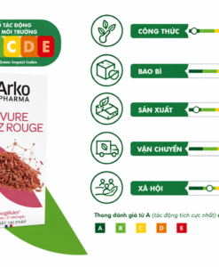 Viên uống ArkoPharma Levure De Riz Rouge giảm cholesteron, mỡ máu, 120 viên