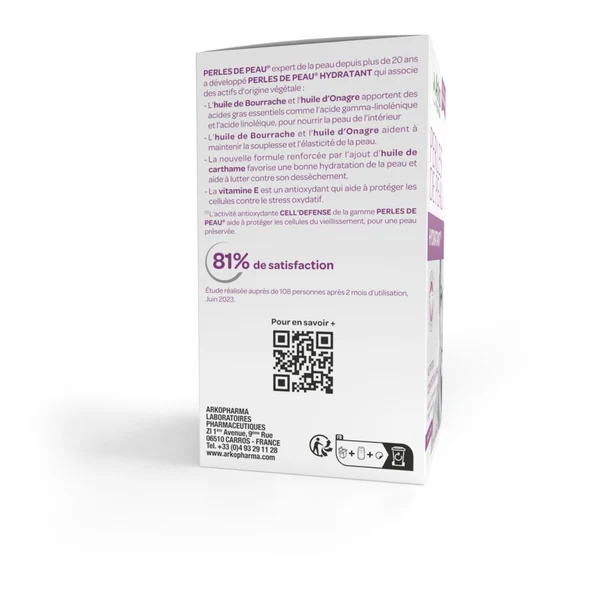 Viên uống ArkoPharma Perles de Peau Hydratant cấp ẩm, làm đẹp da, 180 viên Viên uống ArkoPharma Perles de Peau Hydratant cấp ẩm, làm đẹp da, 180 viên