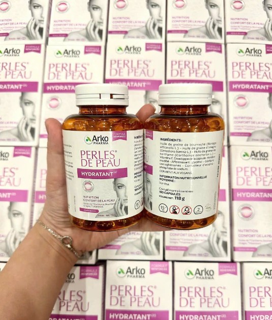 Viên uống ArkoPharma Perles de Peau Hydratant cấp ẩm, làm đẹp da, 180 viên Viên uống ArkoPharma Perles de Peau Hydratant cấp ẩm, làm đẹp da, 180 viên