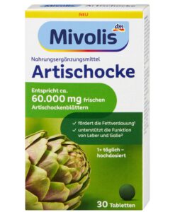 Viên uống bổ gan mật Mivolis Artischocke mát gan, thải độc, hỗ trợ tiêu hóa, 30 viên