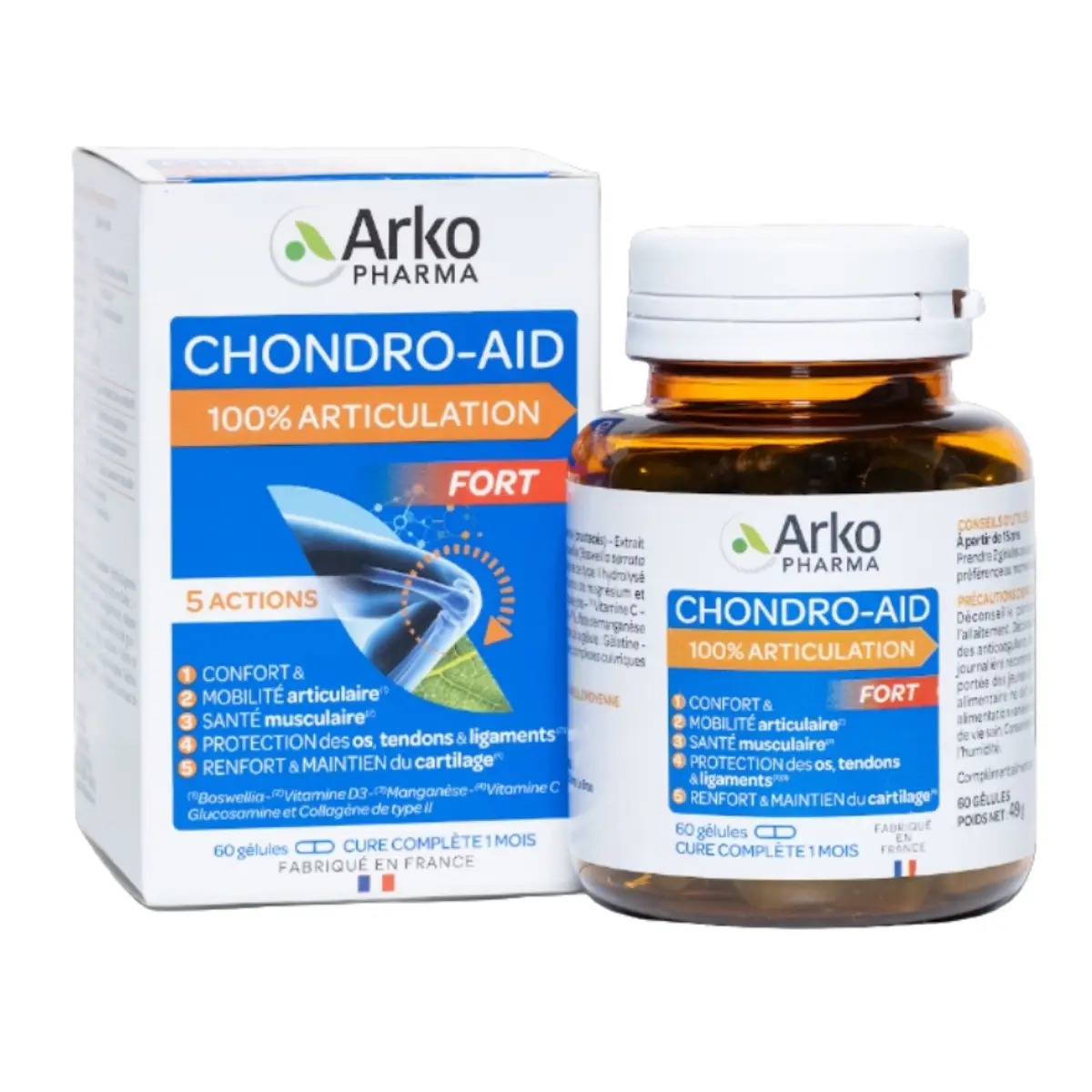 Viên uống bổ khớp Arkopharma Chondro-Aid 100% Articulation, set 3 lọ x 60 viên Viên uống bổ khớp Arkopharma Chondro-Aid 100% Articulation, set 3 lọ x 60 viên