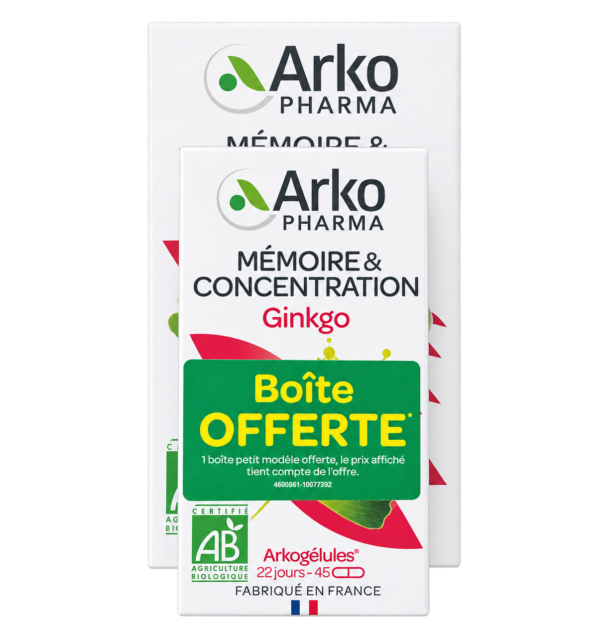 Viên uống bổ não ArkoPharma Ginkgo Memoire & Concentration, 150+45 viên Viên uống bổ não ArkoPharma Ginkgo Memoire & Concentration, 150+45 viên