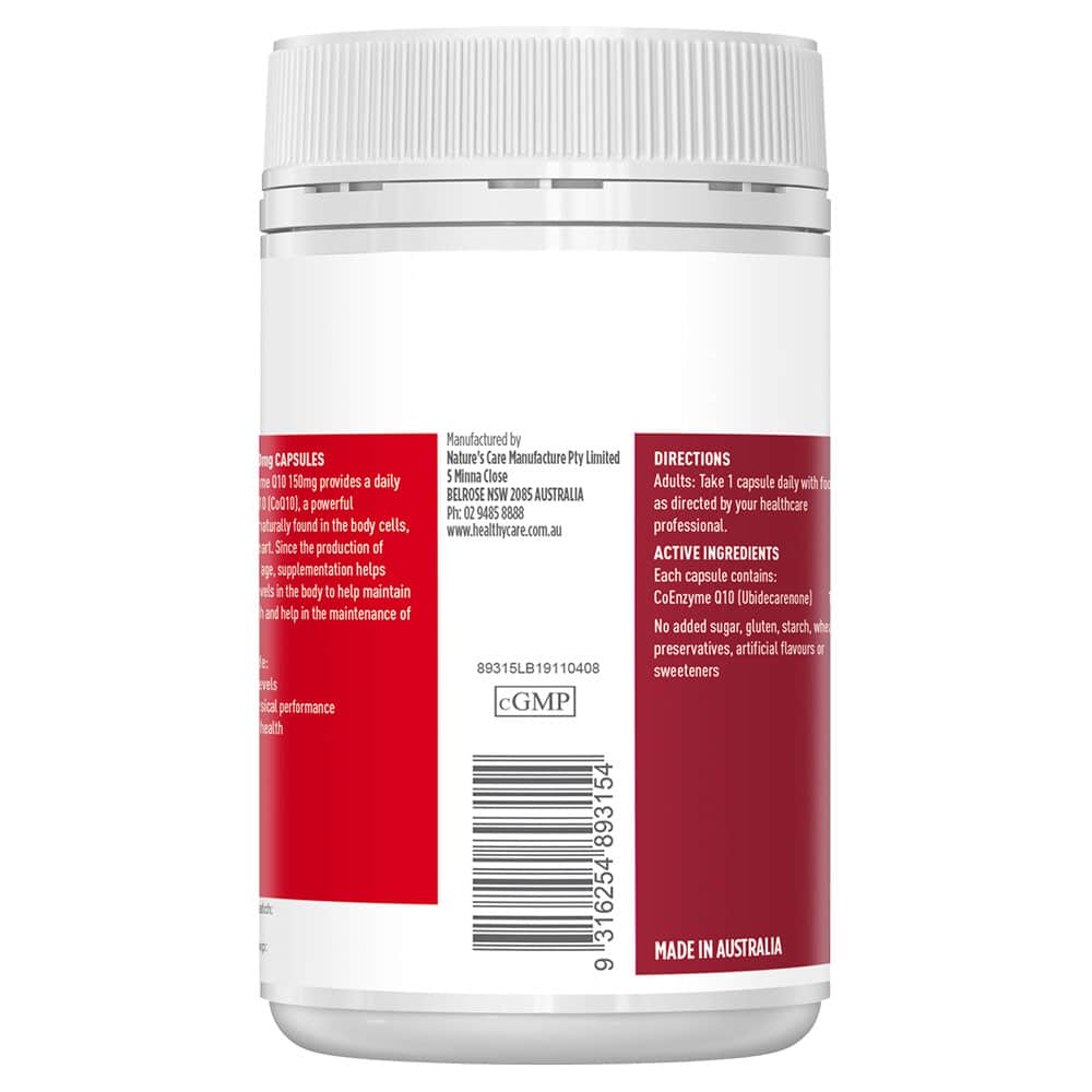 Viên uống bổ tim mạch Healthy Care CoEnzyme Qa10 150mg, 100 viên Viên uống bổ tim mạch Healthy Care CoEnzyme Qa10 150mg, 100 viên