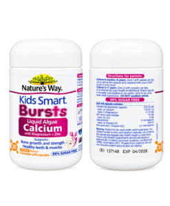 Viên uống canxi tảo Nature's Way Kids Smart Liquid Algae Calcium with Magnesium + Zinc, 30 viên
