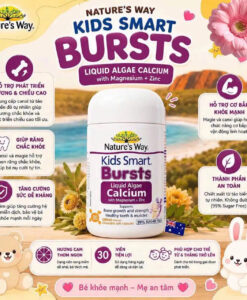 Viên uống canxi tảo Nature's Way Kids Smart Liquid Algae Calcium with Magnesium + Zinc, 30 viên