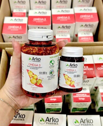 Viên uống dầu cá Arkopharma Omega-3 Arkogélules, 180+60 viên Viên uống dầu cá Arkopharma Omega-3 Arkogélules, 180+60 viên