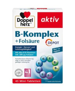 Viên uống Doppelherz B-Komplex + Folsäure Depot bổ sung vitamin nhóm B và Axit Folic, 45 viên