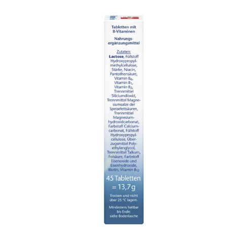 Viên uống Doppelherz B-Komplex + Folsäure Depot bổ sung vitamin nhóm B và Axit Folic, 45 viên Viên uống Doppelherz B-Komplex + Folsäure Depot bổ sung vitamin nhóm B và Axit Folic, 45 viên