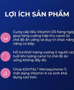 Viên uống Ostelin Calcium & Vitamin D3 + K2 bổ sung canxi và vitamin D3 K2, 60 viên