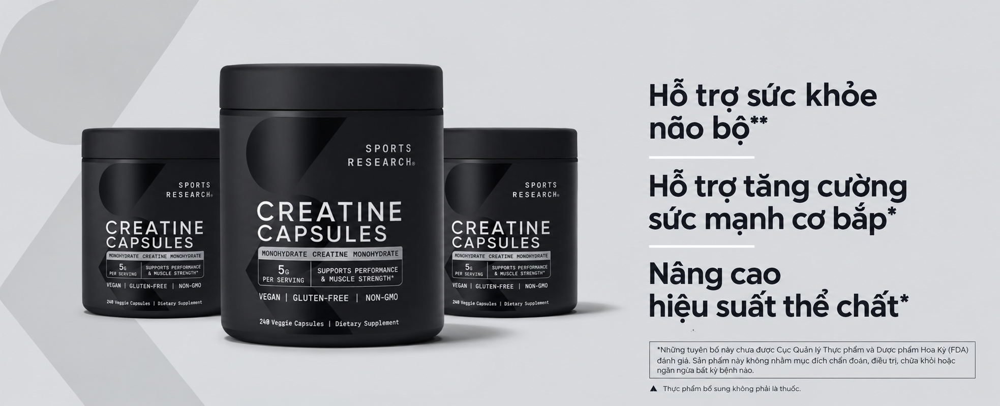 Viên uống Sports Research Creatine Monohydrate 5 grams hỗ trợ tăng cơ, 240 viên Viên uống Sports Research Creatine Monohydrate 5 grams hỗ trợ tăng cơ, 240 viên