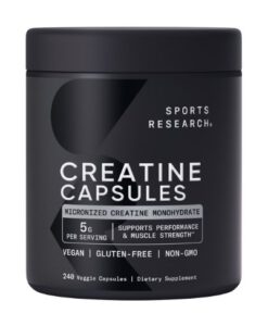 Viên uống Sports Research Creatine Monohydrate 5 grams hỗ trợ tăng cơ, 240 viên