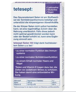 Viên uống tetesept Selen 150 hỗ trợ tuyến giáp và hệ miễn dịch, 45 viên