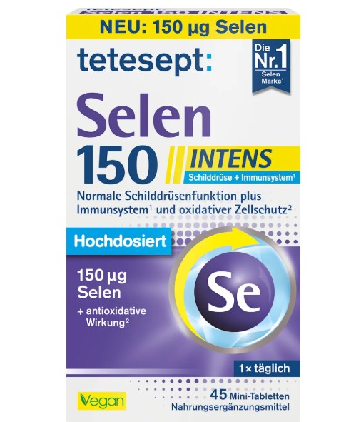 Viên uống tetesept Selen 150 hỗ trợ tuyến giáp và hệ miễn dịch, 45 viên Viên uống tetesept Selen 150 hỗ trợ tuyến giáp và hệ miễn dịch, 45 viên