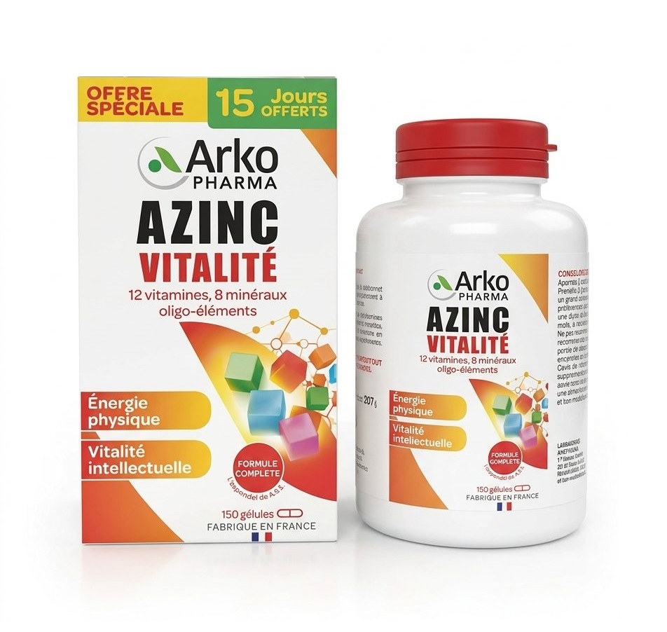 Vitamin tổng hợp Arkopharma Azinc Vitalité, 150 viên Vitamin tổng hợp Arkopharma Azinc Vitalité, 150 viên