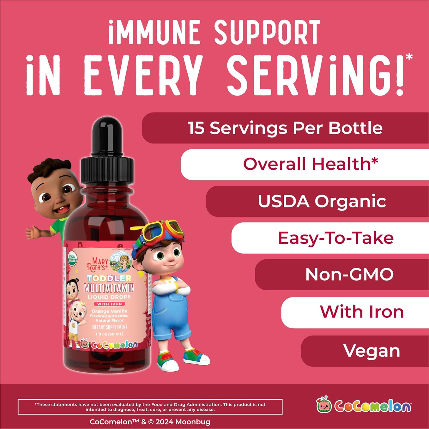 Vitamin tổng hợp MaryRuth's Toddler Multivitamin Liquid Drops With Iron cho trẻ từ 1-3 tuổi, 30ml Vitamin tổng hợp MaryRuth's Toddler Multivitamin Liquid Drops With Iron cho trẻ từ 1-3 tuổi, 30ml