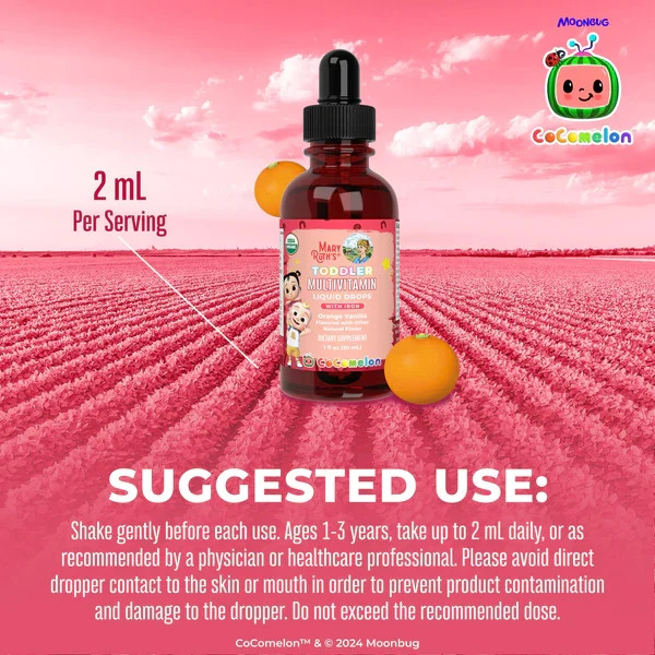 Vitamin tổng hợp MaryRuth's Toddler Multivitamin Liquid Drops With Iron cho trẻ từ 1-3 tuổi, 30ml Vitamin tổng hợp MaryRuth's Toddler Multivitamin Liquid Drops With Iron cho trẻ từ 1-3 tuổi, 30ml