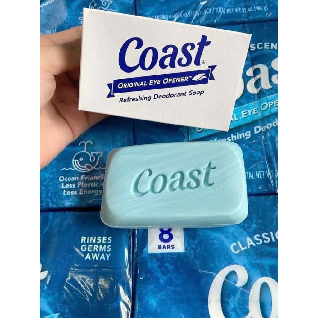 Xà phòng Coast Classic Scent Refreshing Deodorant Soap, set 8 bánh x 113g Xà phòng Coast Classic Scent Refreshing Deodorant Soap, set 8 bánh x 113g