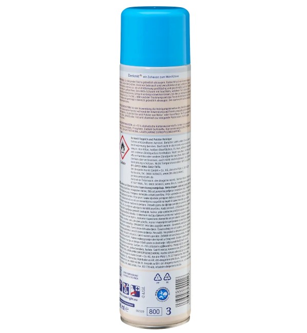 Xịt vệ sinh ghế sofa nỉ, thảm sàn Denkmit Teppich & Polsterreiniger mit Aktivschaum, 600ml Xịt vệ sinh ghế sofa nỉ, thảm sàn Denkmit Teppich & Polsterreiniger mit Aktivschaum, 600ml