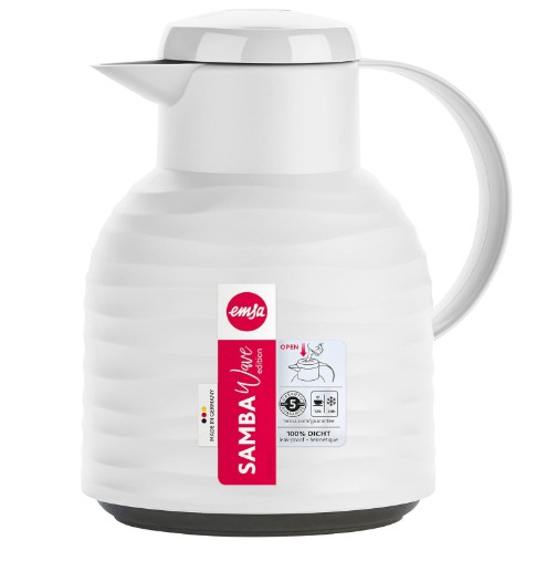 Bình giữ nhiệt EMSA Samba Wave White 1 lít, 1 cái Bình giữ nhiệt EMSA Samba Wave White 1 lít, 1 cái