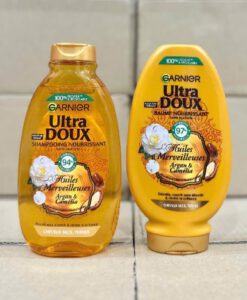 Cặp gội xả Garnier Ultra Doux Huile Merveilleux Argan & Camélia cho tóc khô, 250+200ml