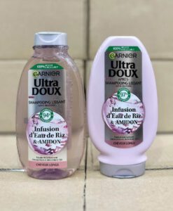Cặp gội xả Garnier Ultra Doux Infusion d'Eau de Riz & Amidon cho tóc xơ rối, 250+200ml