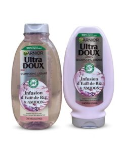Cặp gội xả Garnier Ultra Doux Infusion d'Eau de Riz & Amidon cho tóc xơ rối, 250+200ml