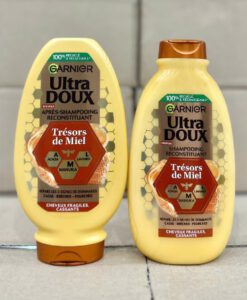 Cặp gội xả Garnier Ultra Doux Trésors de Miel phục hồi tóc hư tổn, gãy rụng, 250+200ml
