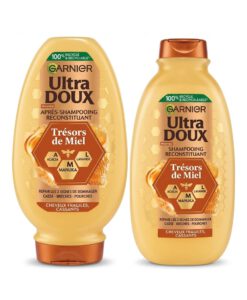 Cặp gội xả Garnier Ultra Doux Trésors de Miel phục hồi tóc hư tổn, gãy rụng, 250+200ml