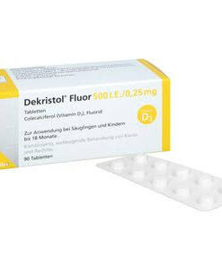 Viên uống Dekristol Fluor 500 I.E./0,25 mg bổ sung vitamin D3 và Fluor cho trẻ sơ sinh và trẻ em, 90 viên