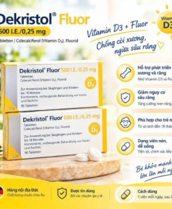 Viên uống Dekristol Fluor 500 I.E./0,25 mg bổ sung vitamin D3 và Fluor cho trẻ sơ sinh và trẻ em, 90 viên