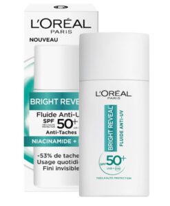 Kem chống nắng Loreal Bright Reveal Fluide Anti-UV LSF 50+ Niacinamide làm sáng da, mờ thâm nám, 50ml