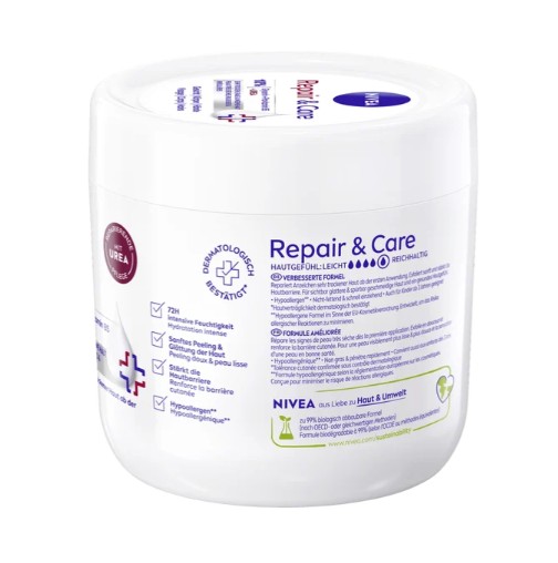 Kem dưỡng ẩm Nivea Repair & Care UREA cho da rất khô, 400ml Kem dưỡng ẩm Nivea Repair & Care UREA cho da rất khô, 400ml
