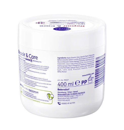 Kem dưỡng ẩm Nivea Repair & Care UREA cho da rất khô, 400ml Kem dưỡng ẩm Nivea Repair & Care UREA cho da rất khô, 400ml