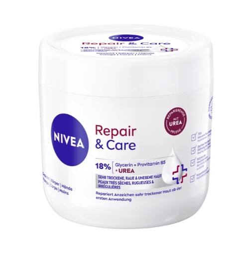 Kem dưỡng ẩm Nivea Repair & Care UREA cho da rất khô, 400ml Kem dưỡng ẩm Nivea Repair & Care UREA cho da rất khô, 400ml