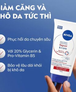 Kem dưỡng tay NIVEA Handcreme Repair & Care phục hồi da, 75ml
