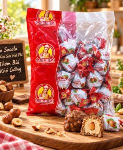 Kẹo Chudo Đỏ Nga Malenkoye Socola nhân kem sữa hạt phỉ, 500g