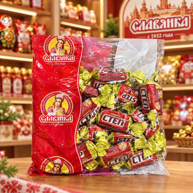 Kẹo Cten Đỏ Nga socola nhân caramen đậu phộng, 500g Kẹo Cten Đỏ Nga socola nhân caramen đậu phộng, 500g
